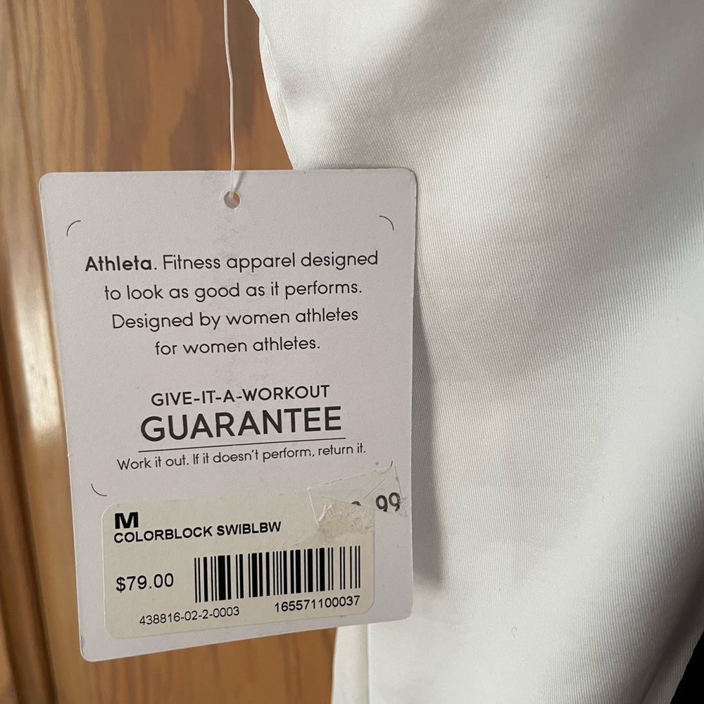 NWT Athleta Black and White Colorblock Swim Dress #438816, Medium - Picture 6 of 7